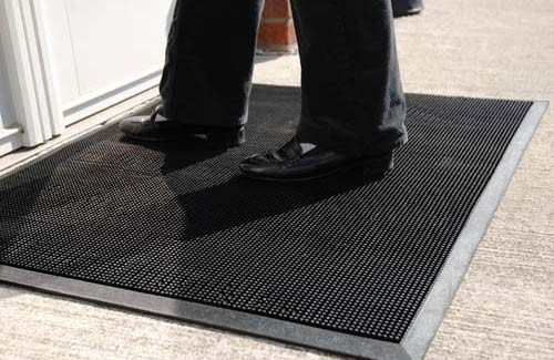 Durable Corporation 396S1624BK Heavy Duty Rubber Fingertip Entrance Mat Black
