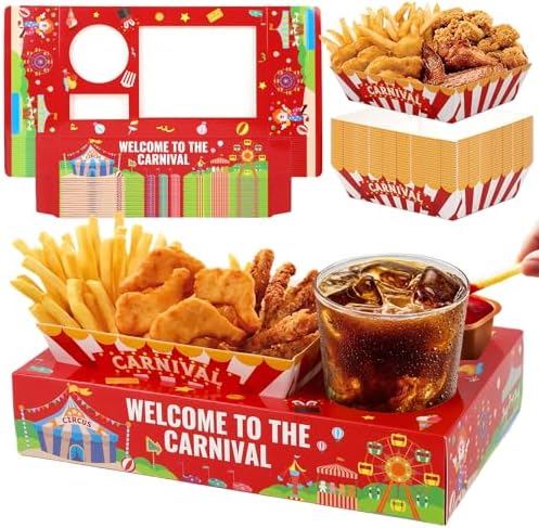 Jansun 36Pcs Carnival Movie Night Snack Trays