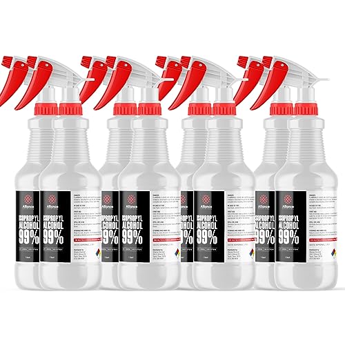 99 Isopropyl Alcohol 8 Quart Bottles with Spray Tops for Industrial Cleaning
