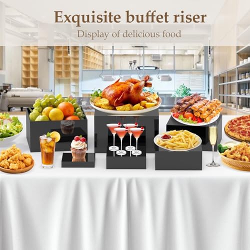 CHONOVO Buffet Risers Set of 6 Acrylic Display Stands