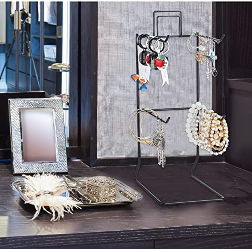 Coume 2 Pcs Metal Jewelry Display Stand for Necklaces Earrings