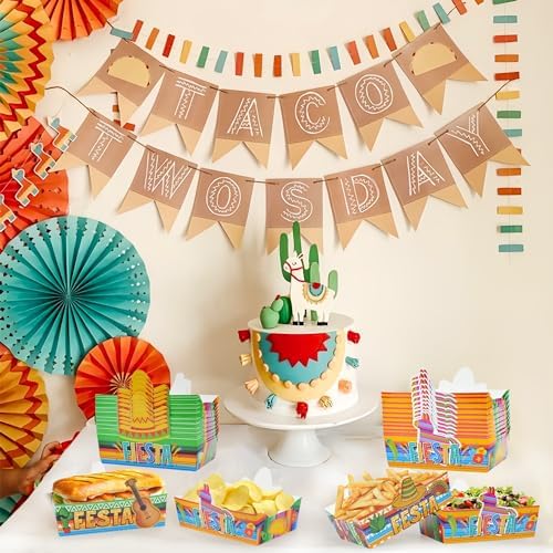 24 Pcs Mexican Theme Disposable Food Trays for Snacks and Parties