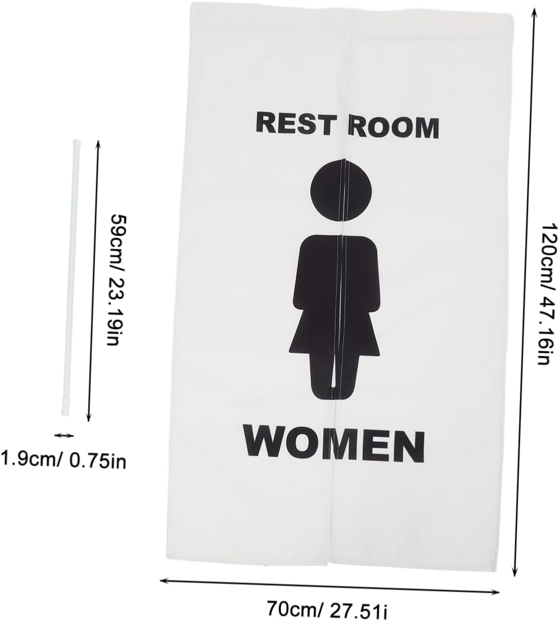 Zerodeko Public Restroom Privacy Curtain for Business Use