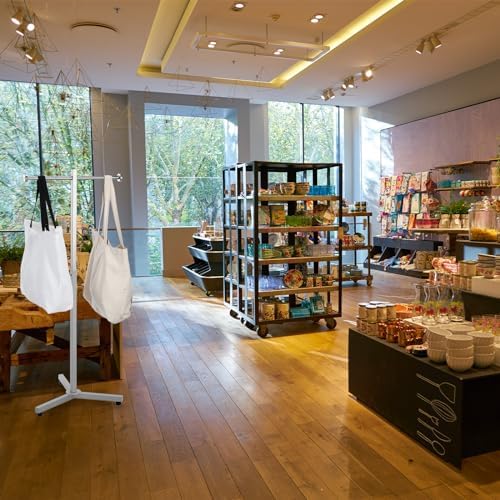 Blulu 2 Pcs Heavy Duty Adjustable Shopping Bag Rack Metal Stand Chrome Silver 45 Inch