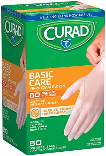 CURAD Powder-Free Vinyl Exam Gloves 50 ct