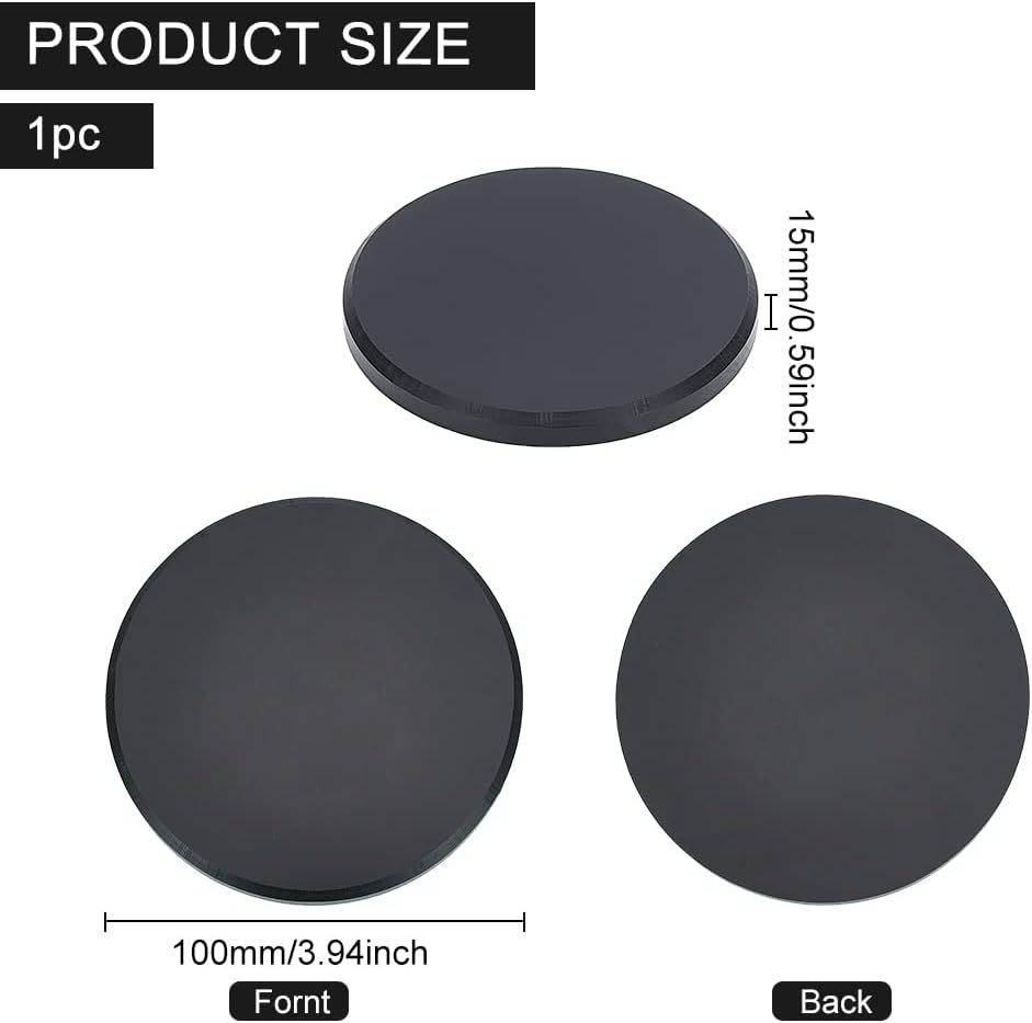 BENECREAT Acrylic Display Base 4x06 Inch Round Beveled Stand for Jewelry Crafts