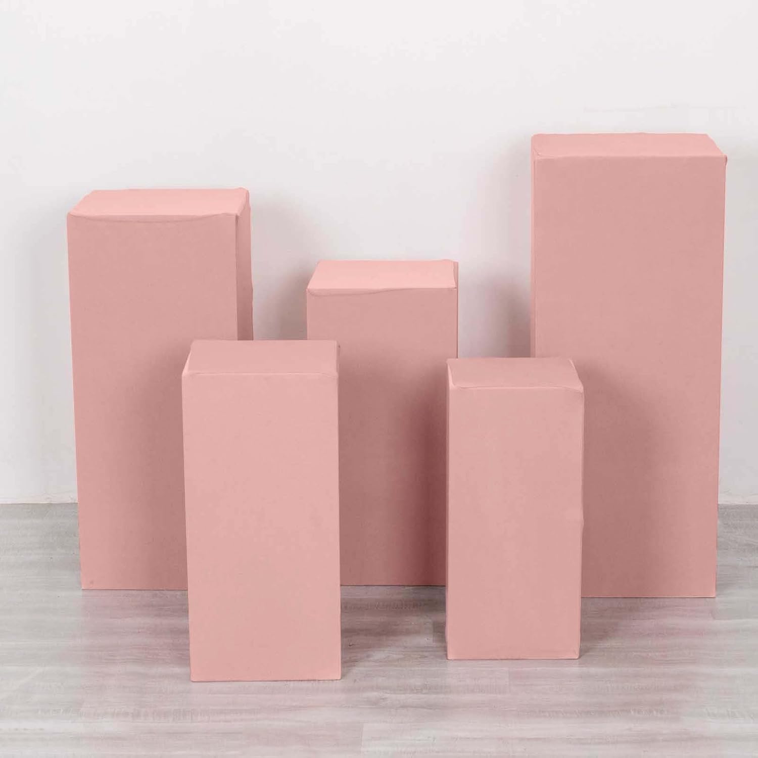 Dusty Rose Spandex Display Box Stand Covers Set of 5