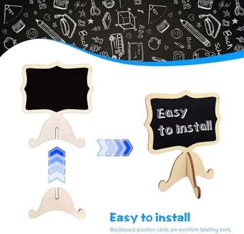 20 Piece Mini Chalkboard Set with Wooden Brackets