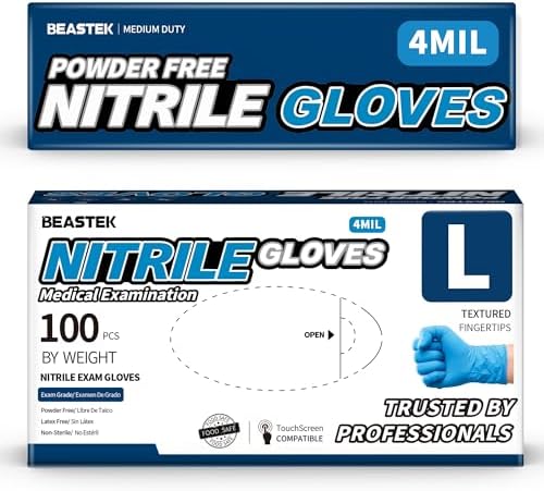 Beastek Blue Nitrile Exam Gloves 100 Pcs