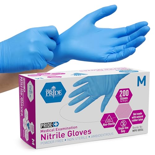 Medpride Medical Nitrile Gloves Medium Box 200 Blue