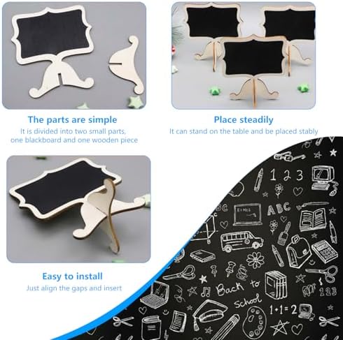 20 Piece Mini Chalkboard Set with Wooden Brackets