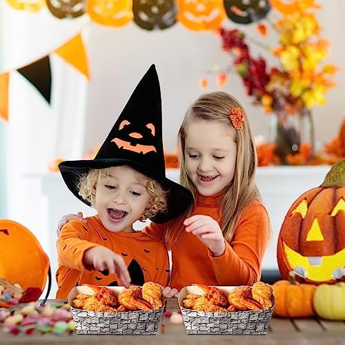 Blulu 50 Pcs Disposable Paper Food Trays Medieval Castle Themed Boat Serving Tray for Halloween and Birthday Parties