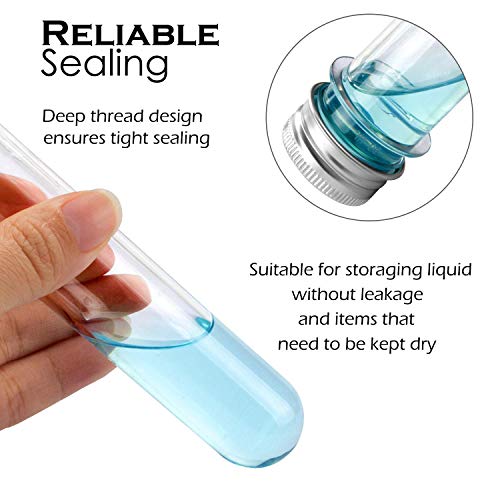 30 Pack 45 ML Plastic Test Tubes with Caps for Science Lab and Decor