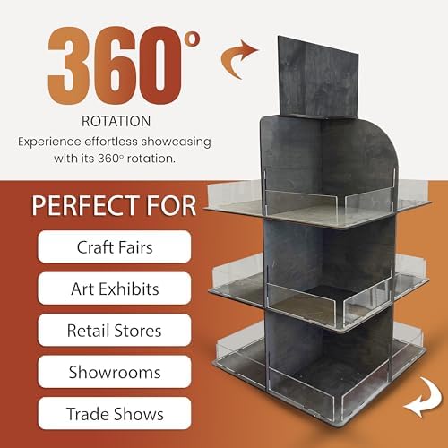Versatile 4-Sided Rotating Display Stand - Black