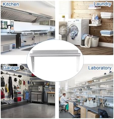 HARDURA 14x24 Stainless Steel Wall Shelf 240lb