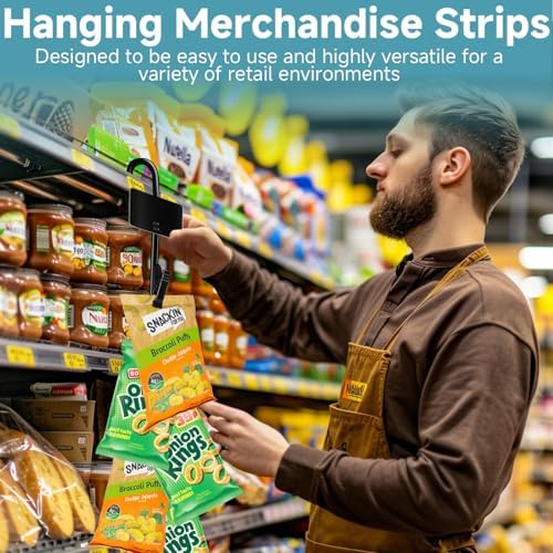 Hanging Merchandise Strips with 6 Clip Holders 4 Pack