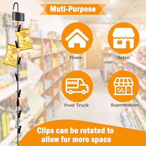 6 Pack Light-Duty Metal Hanging Strips with Hooks Black