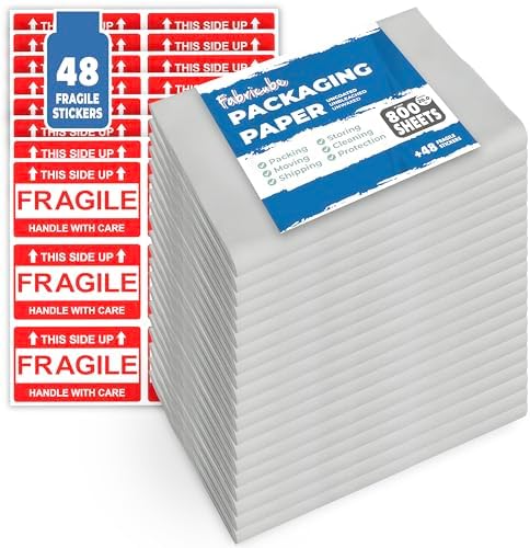 Fabricube 800 Sheets Blank Packing Paper 20 lb Bulk