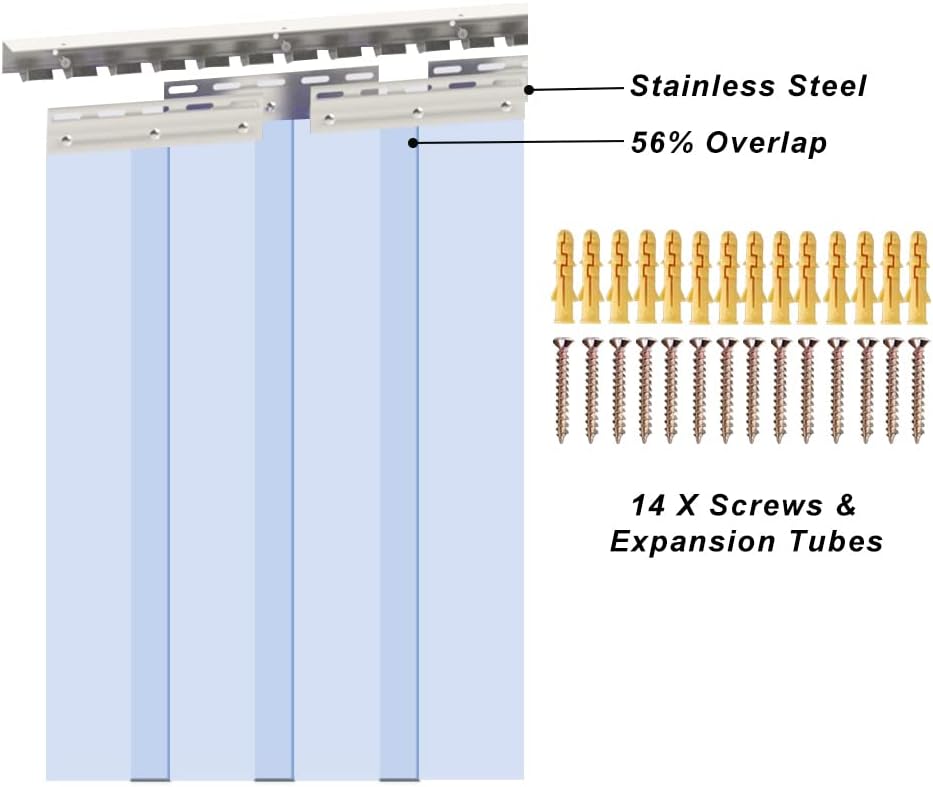 VIZ-PRO 16PCS PVC Door Curtain Strip for Entry Doors