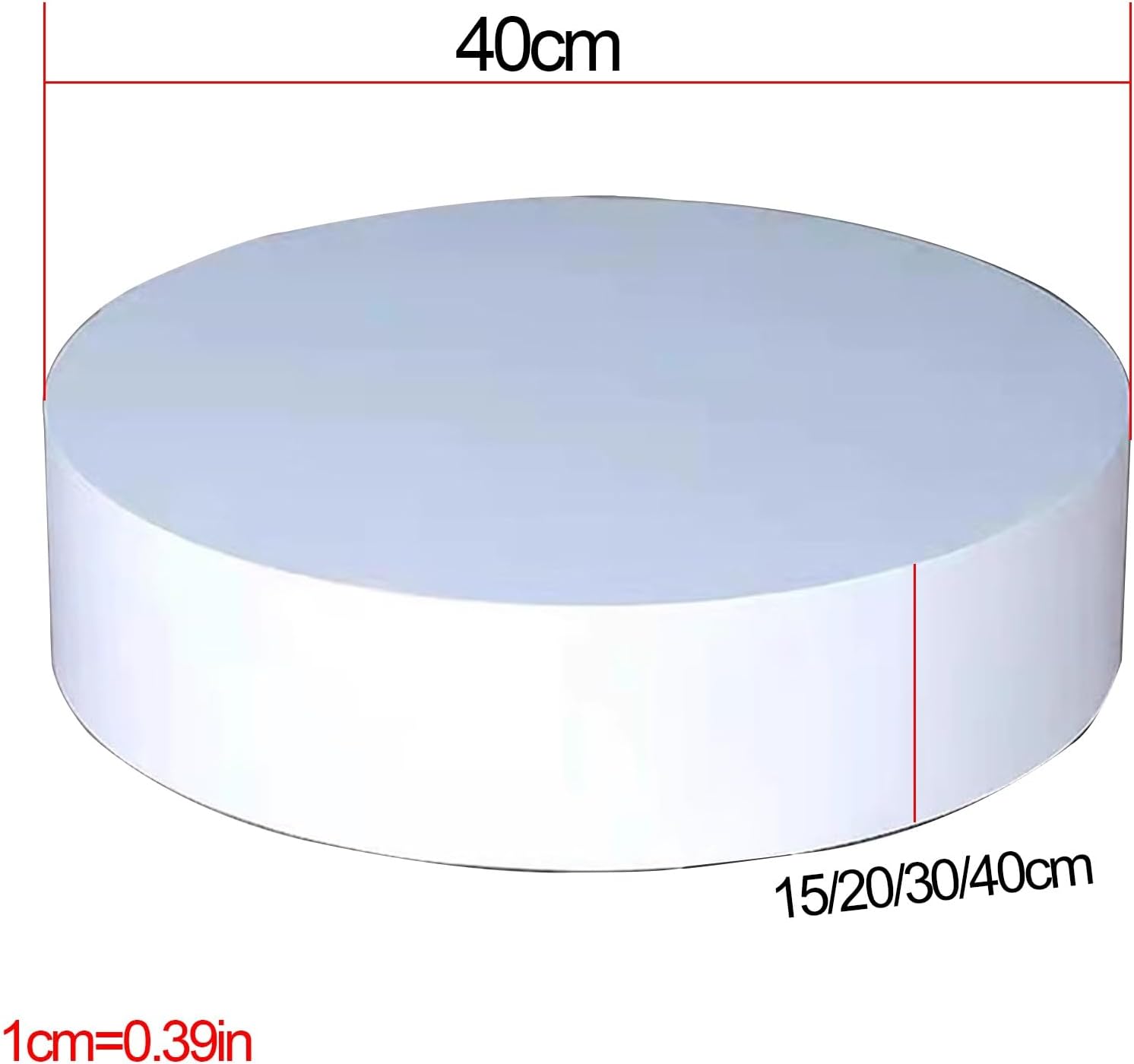 Round Cylinder Pedestal Stand for Display Black 40cm