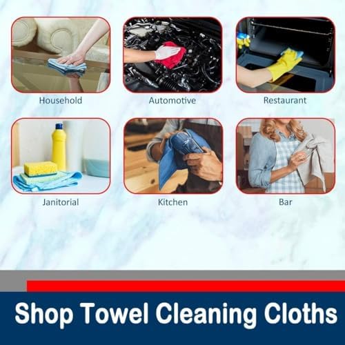 Simpli-Magic Premium Shop Towels 14x12 50 Pack Commercial Grade Blue