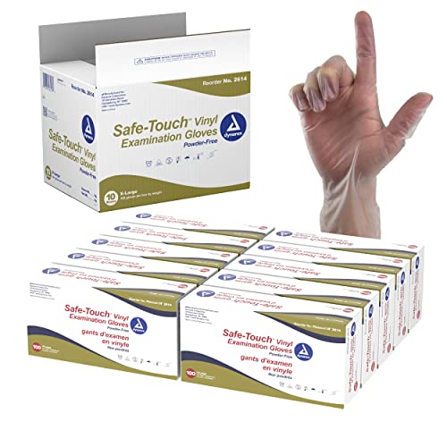 Dynarex Safe-Touch Vinyl Exam Gloves X-Large 1 Case