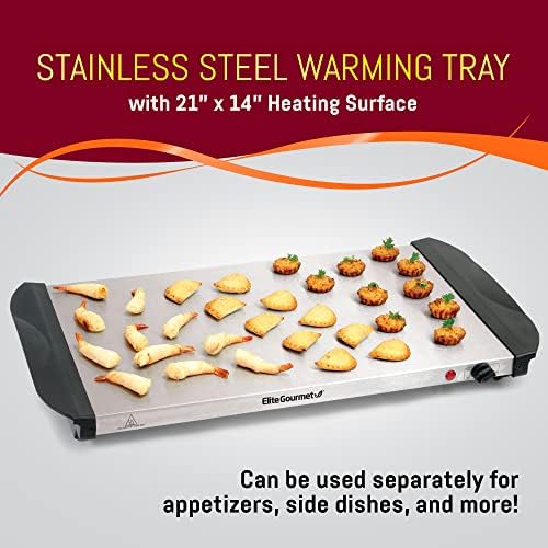 Elite Gourmet EWM-6171 Triple 25 Qt Trays Food Warmer