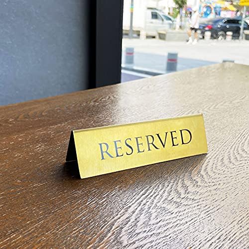 Golden Metal Table Top Reserved Sign Pack of 6