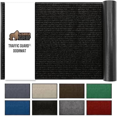 GORILLA GRIP Traffic Guard Door Mat 29x17 Jet Black