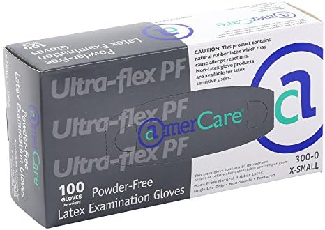 AmerCare Ultra Flex Powder Free Latex Exam Gloves