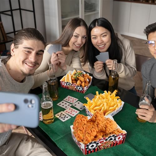 24 Pcs Casino Themed Serving Trays for Parties