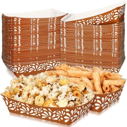 Zhehao 100 Pcs Mexican Nacho Snack Trays for Cinco de Mayo Parties