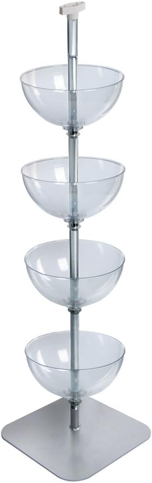 Azar Displays Tiered Bowl Display with Flat Base 4 Tiers Clear