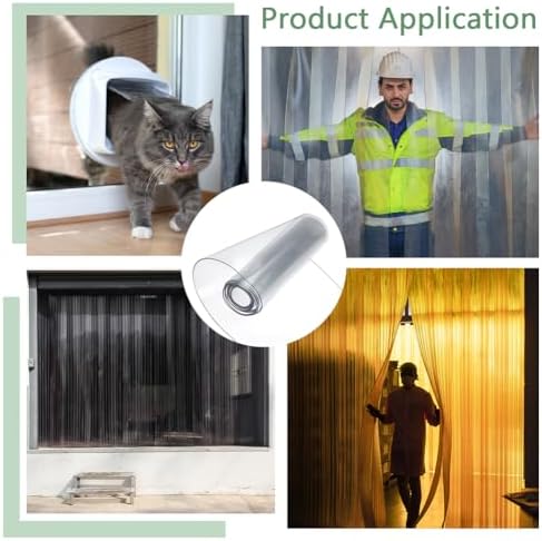 BENECREAT 673 Feet Clear PVC Door Curtain for Basement Stable Pet House