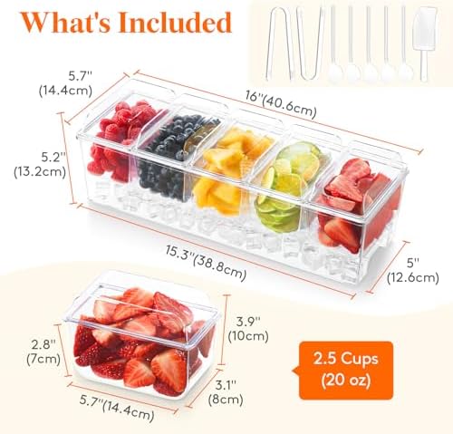 Lifewit Taco Bar Serving Set with 5 Containers and Accessories