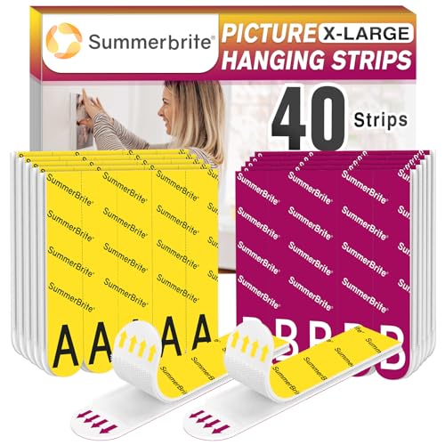 Summerbrite Heavy Duty Picture Hanging Strips 20 Pairs