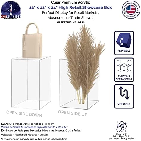 Marketing Holders Acrylic Display Riser Box 12x12x24