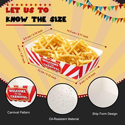 200 Piece Carnival Theme Serving Trays for Parties