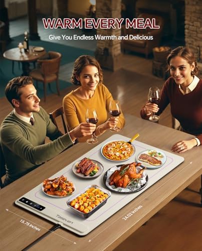 Taseven Food Warming Mat with 7 Temperature Settings and Kids Lock