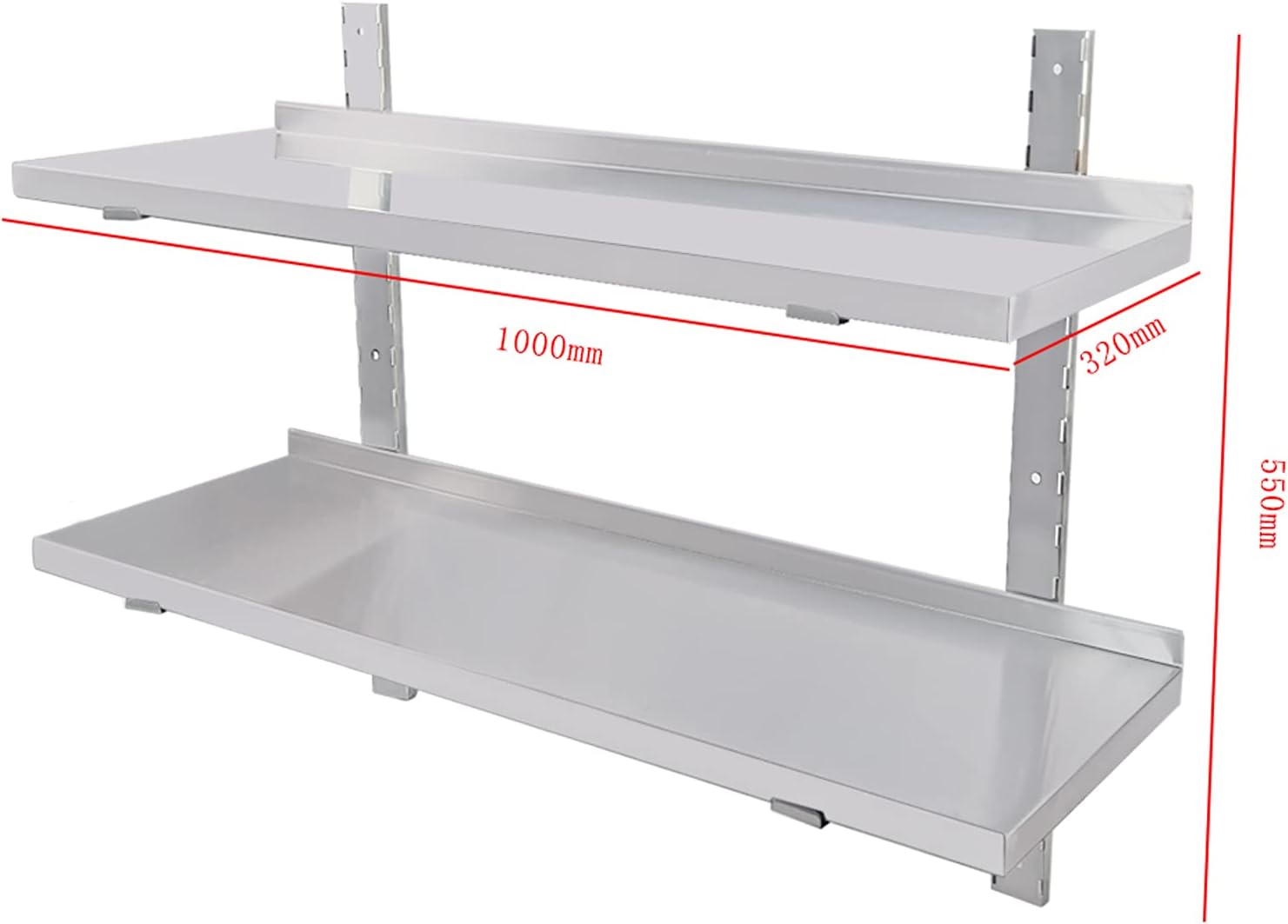 DULNICE Stainless Steel Shelf 394 x 126 Commercial Floating Wall Shelf with Brackets 154lbs Capacity