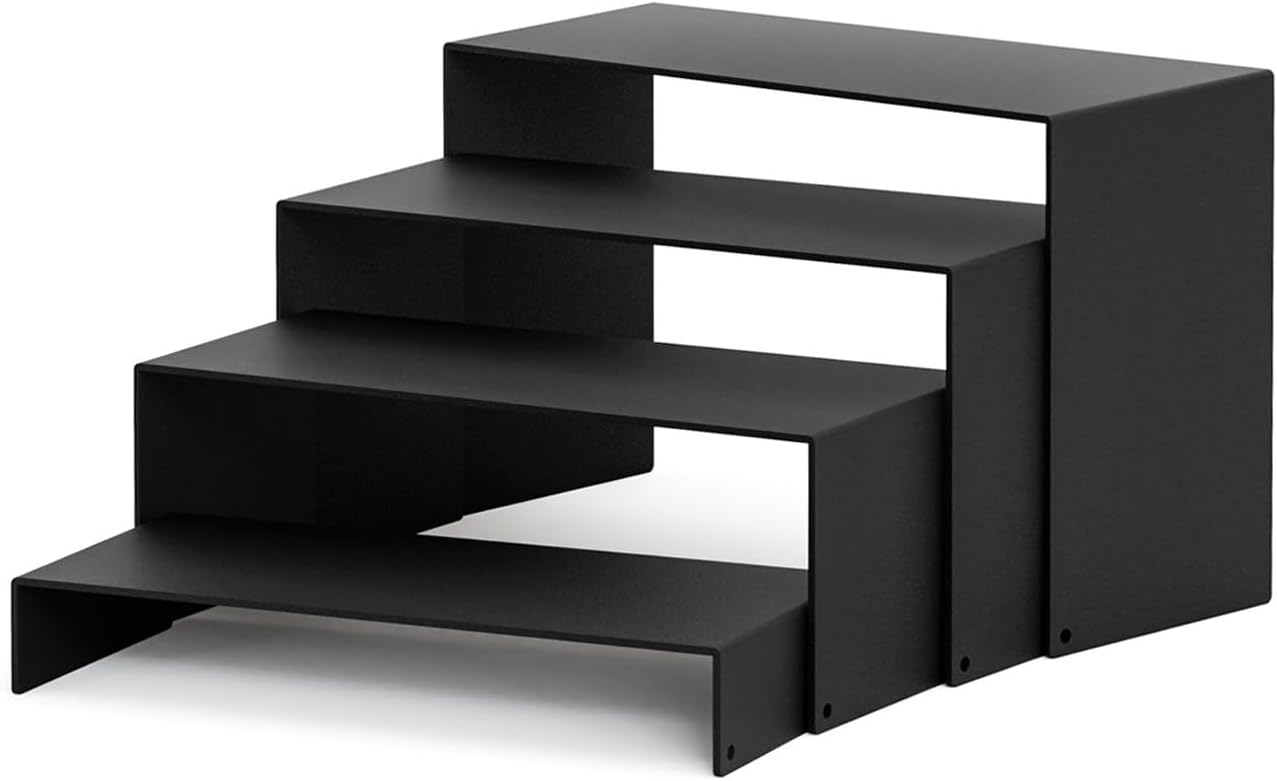 Black Matte Metal Display Stand 8 Pcs 2 Sets