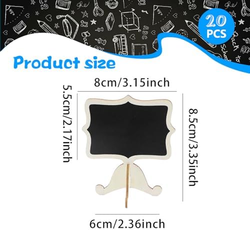 20 Piece Mini Chalkboard Set with Wooden Brackets