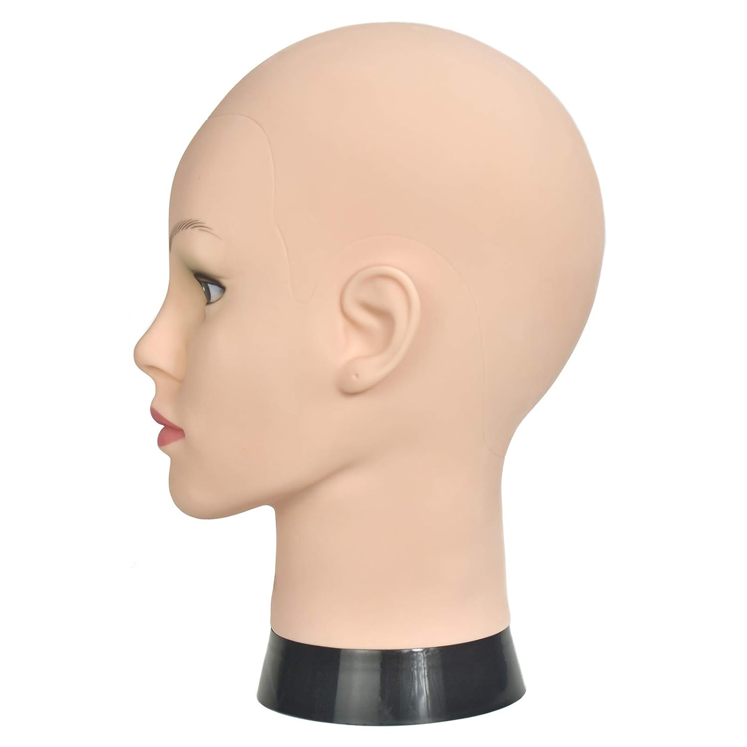 Professional Cosmetology Mannequin Head - Female Bald Head for Wigs and Makeup Practice