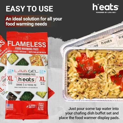 Flameless Food Warming Pads 6 Pack - Safe and Reusable Buffet Warmers