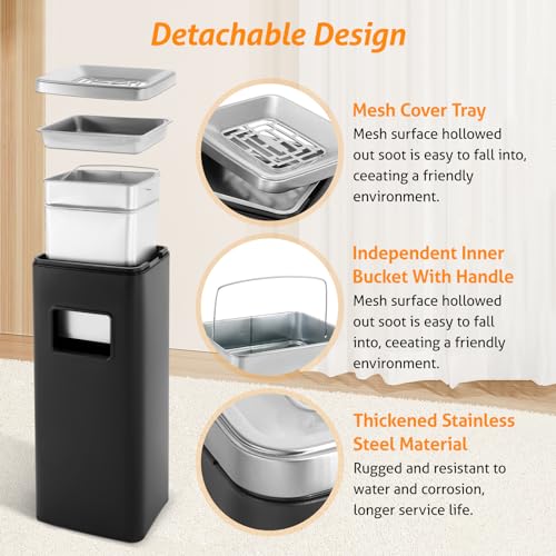 WICHEMI 4 Gallon Commercial Outdoor Trash Can with Lid and Removable Inner Bucket