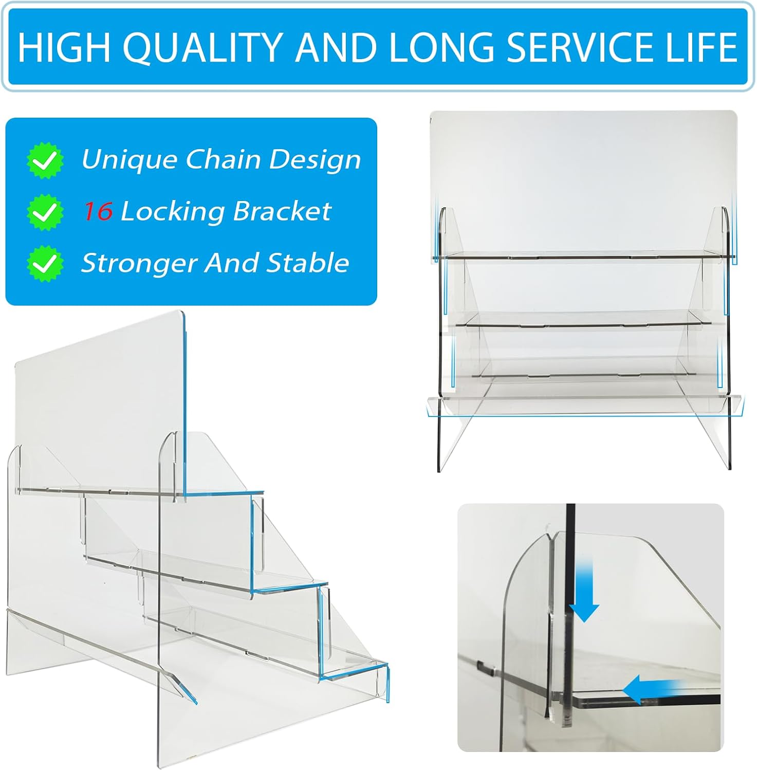1855x16x15 Portable Display Stand - Transparent Display Table