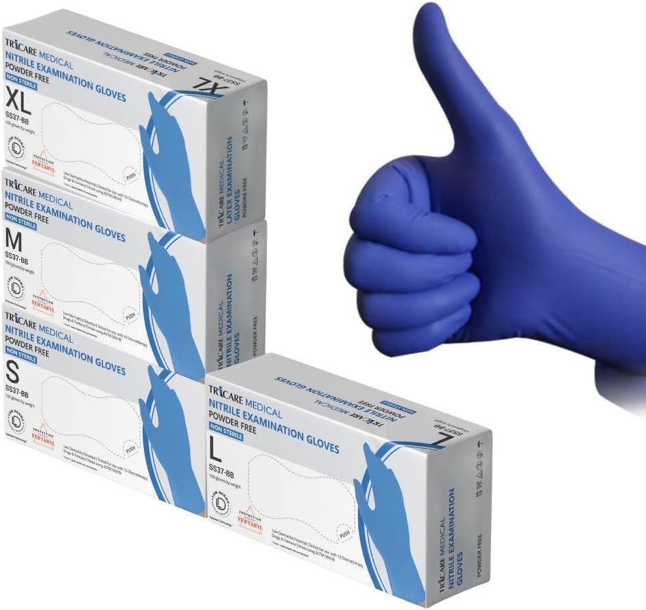 Blue Nitrile Exam Gloves 47 Mil Non Sterile Powder Free
