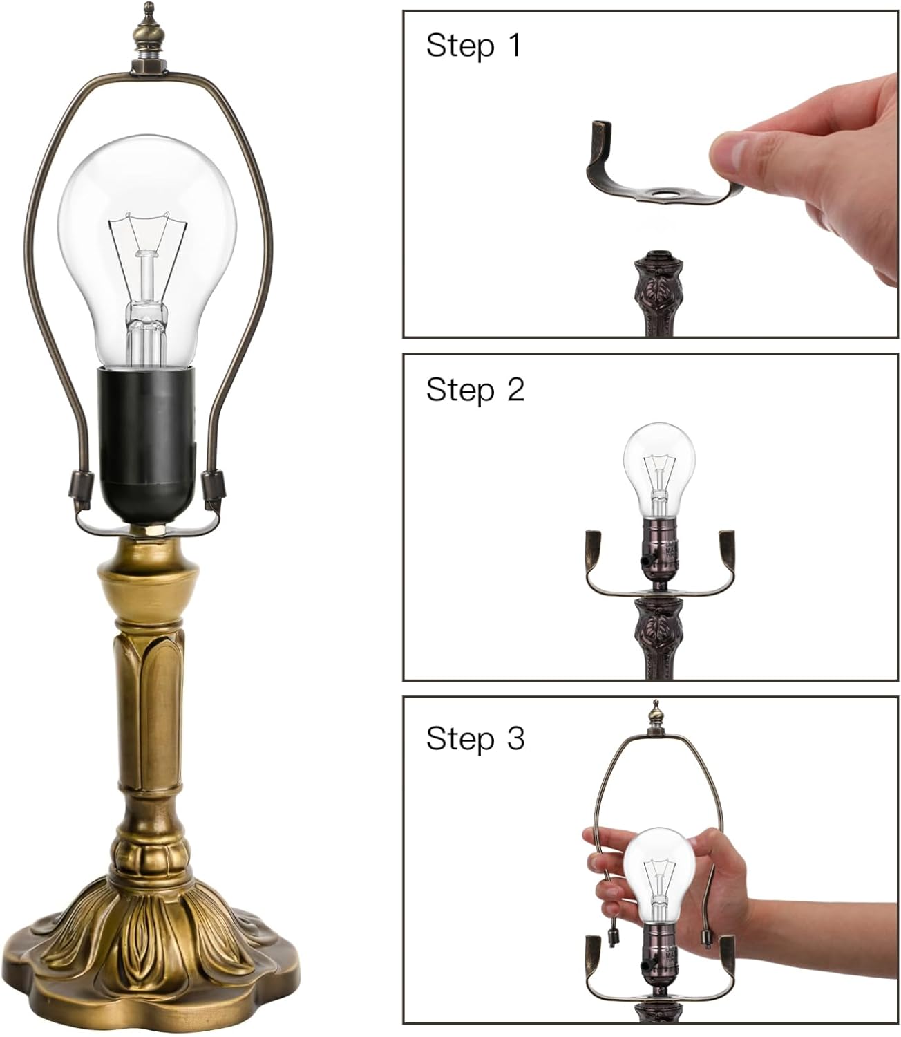 POPETPOP 6 Inch Brass Lamp Harp Holder Kit