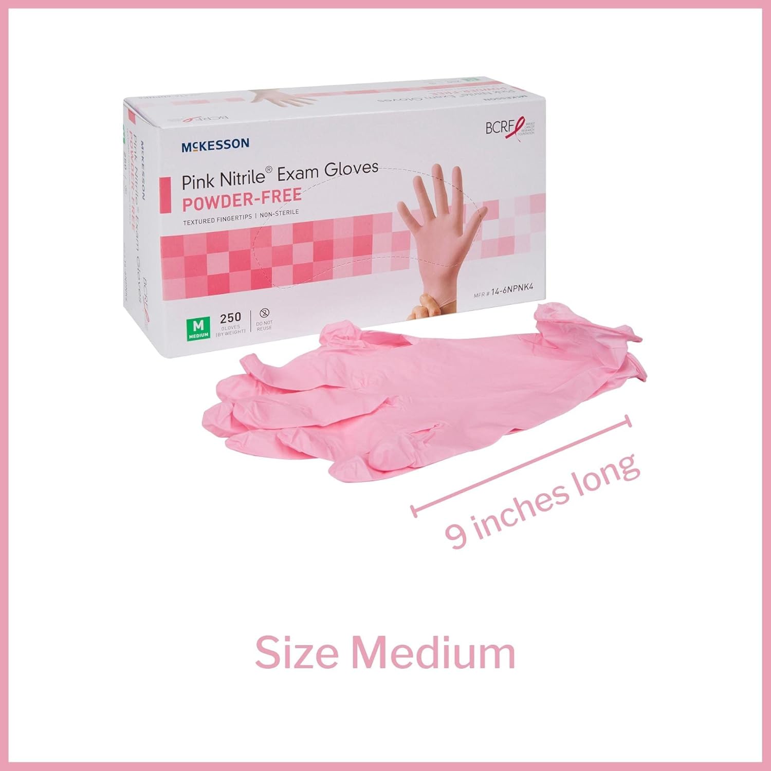 McKesson Pink Nitrile Exam Gloves - Medium 250 Count