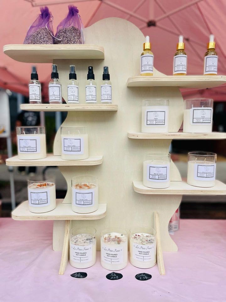 7-Tier Collapsible Wood Display Stand for Vendor Booths